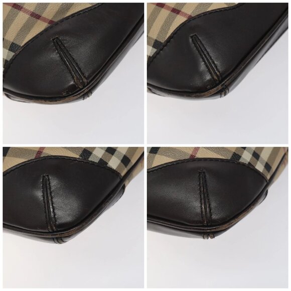 BURBERRY Nova Check Shoulder Bag PVC Beige Gold Auth 118306 - Picture 14 of 16